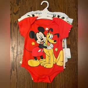 Disney baby Mickey Mouse and Pals onesie set of 3. Size 24months